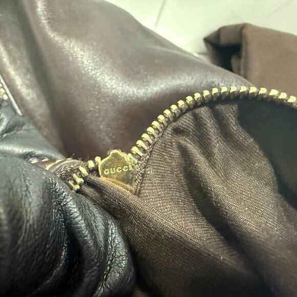 Gucci Britt GG Red Green Web Hobo Soho Leather Dark Brown Tote - MINT! - Picture 11 of 14